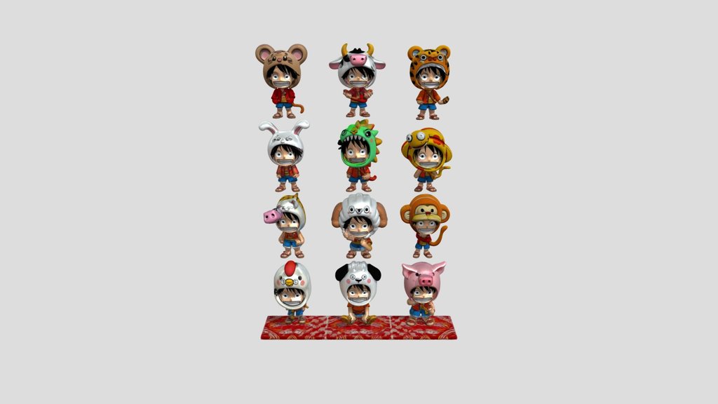 Luffy in Animal Hat Costumes