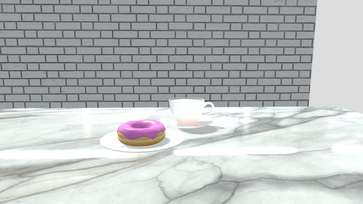 Donut & Coffee 3D Model