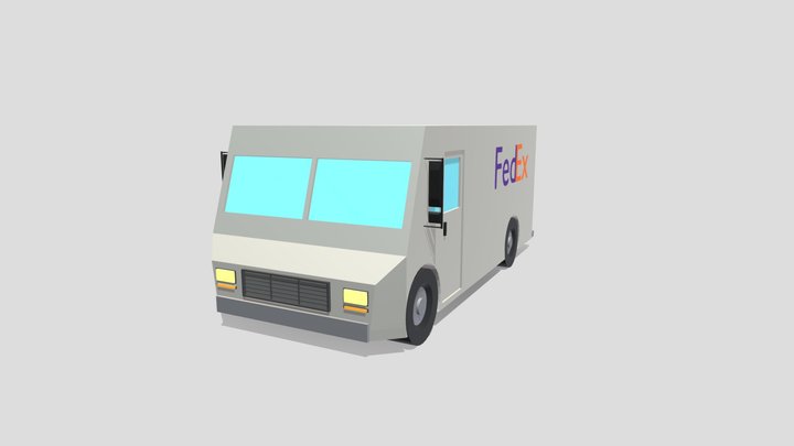 Low Poly Delivery Van - 3D Model