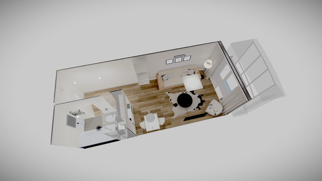Studio apartment (vray baked textures included)