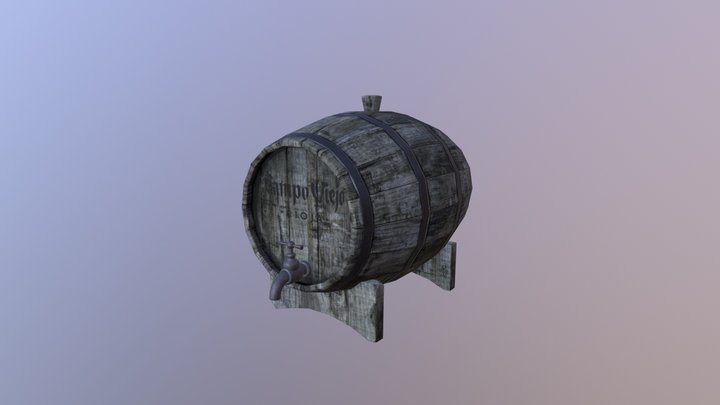 3D model of old wine barrels 3D Model