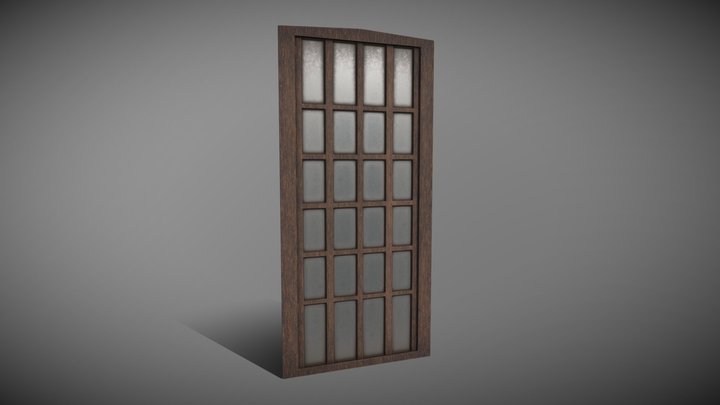 Arkham Detective - Modular Brick Wall Window 3D Model