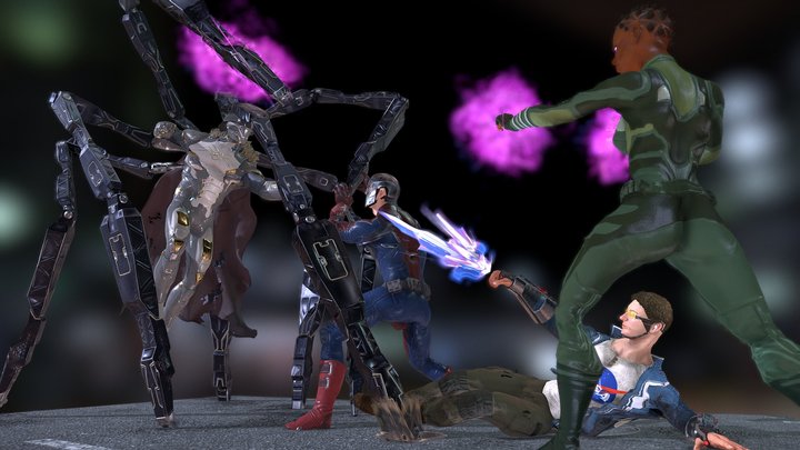 City of Heroes Diorama 3D Model