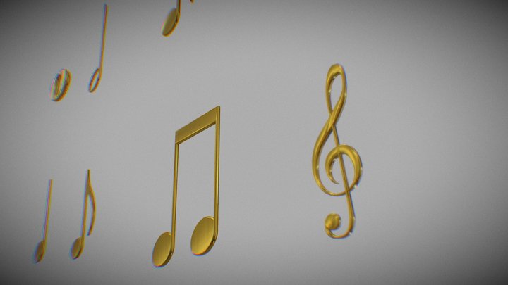 3D Musical Symbols 3D Model
