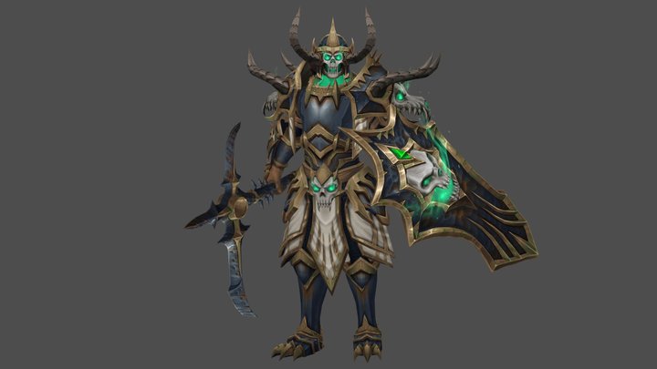 World of Warcraft Style Skull Knight 3D Model