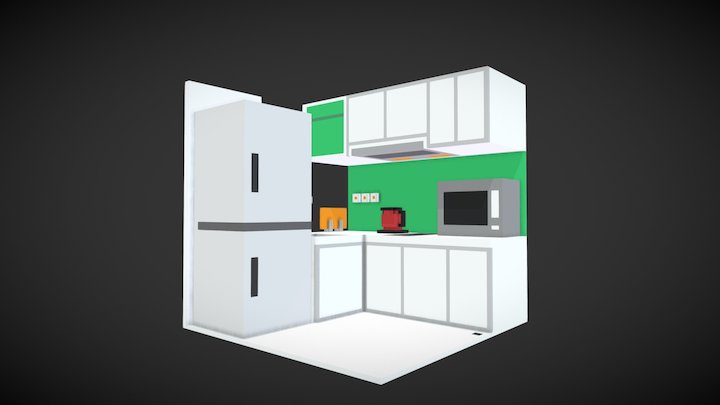 Voxel Kitchen - Designed by 3D Pixel Artist 3D Model