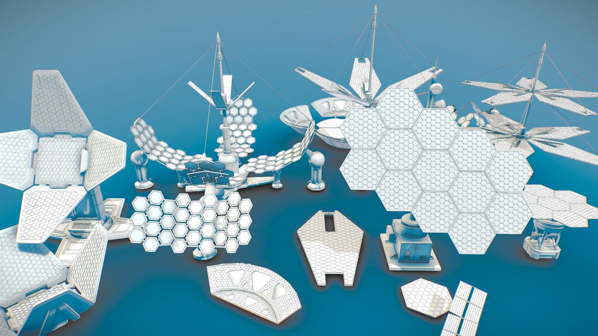 15+ Modular Solar Panel Asset Pack Buy Royalty Free 3D model by