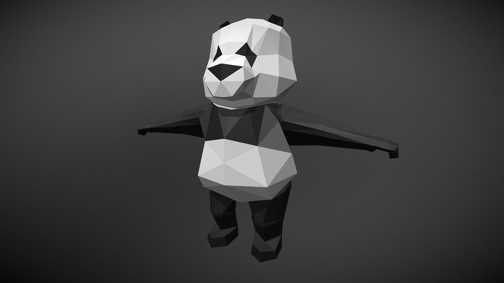Low Poly Panda for game 3D Model