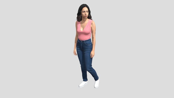 Pink Tank Top and Denim Jeans – Modello 3D gratuito STL