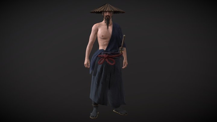 Samurai Character PBR Game Ready 3D Model