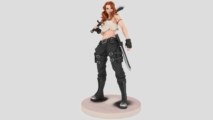 Female Warrior Assassin – Modèle 3D gratuit STL