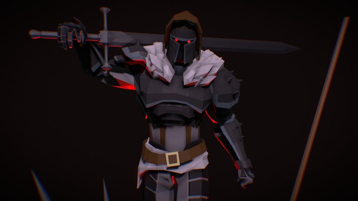 Low Poly Knight 3D Model