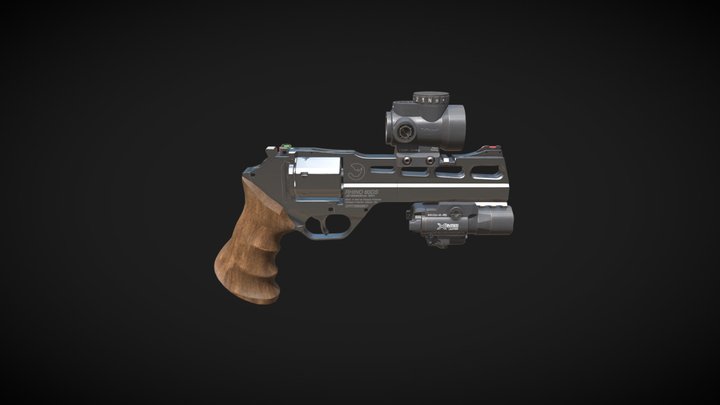 Rhino 60DS Revolver Silver 3D Model