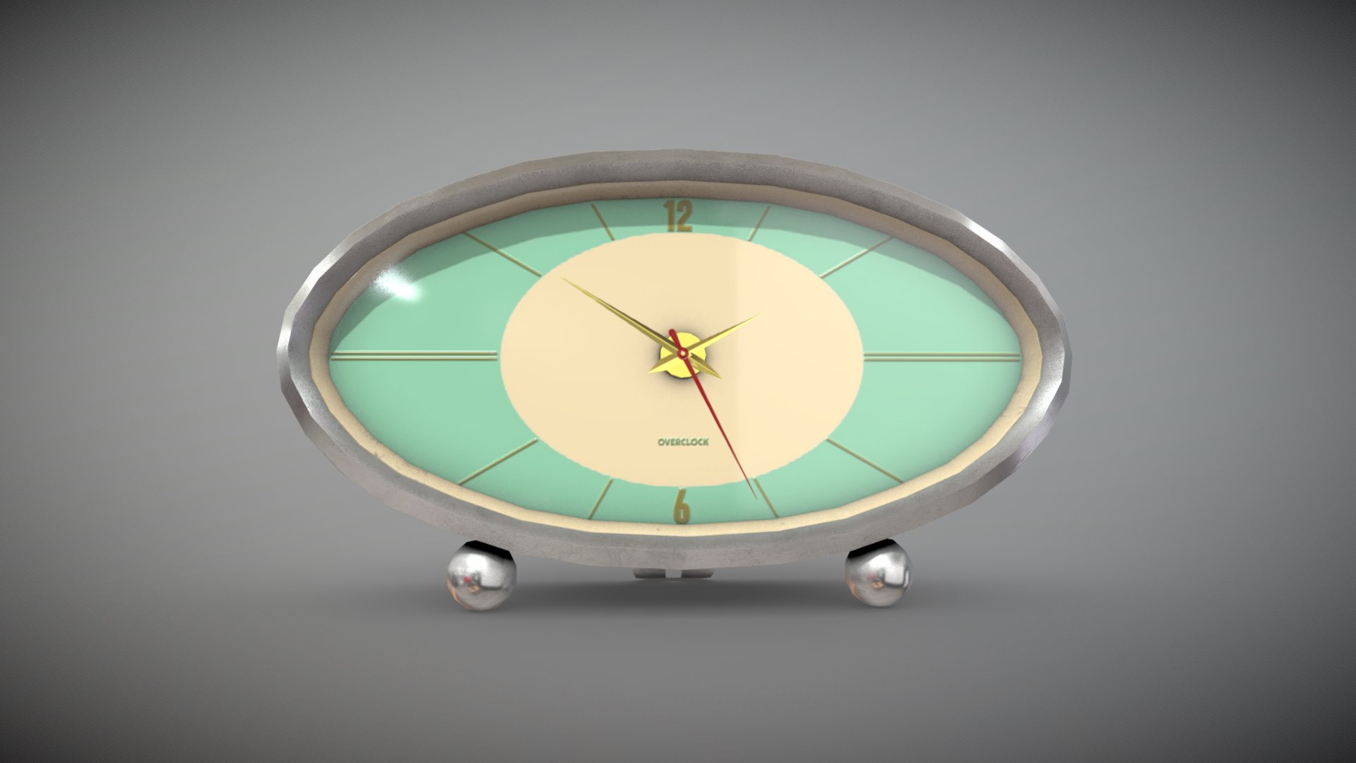3D model Desktop clock 7 of 20 - This is a 3D model of the Desktop clock 7 of 20. The 3D model is about a round clock with a black face.