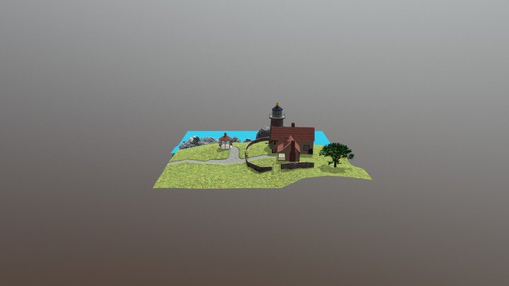 Lighthouse by the Ocean 3D Model