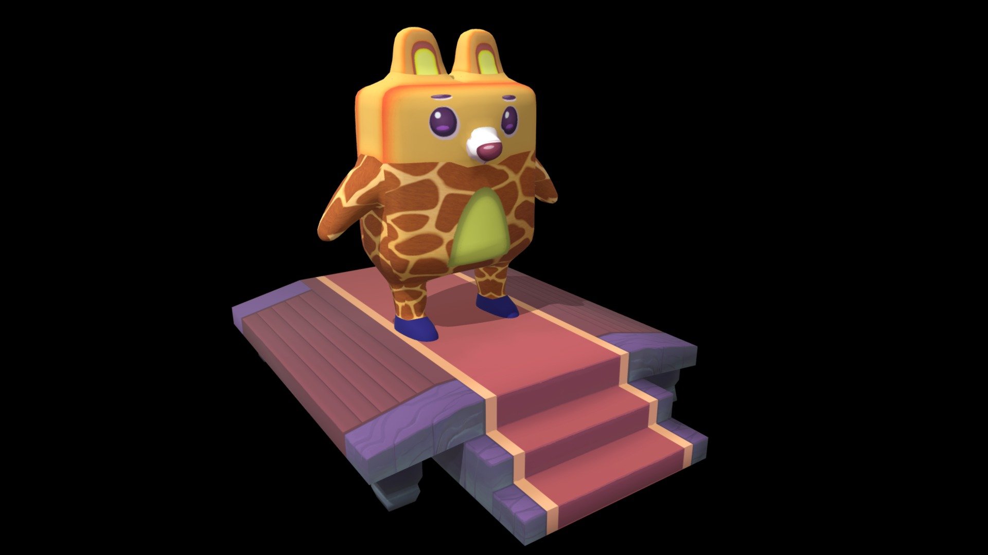 Cartoon Giraffe — Sketchfab embed 3D viewer