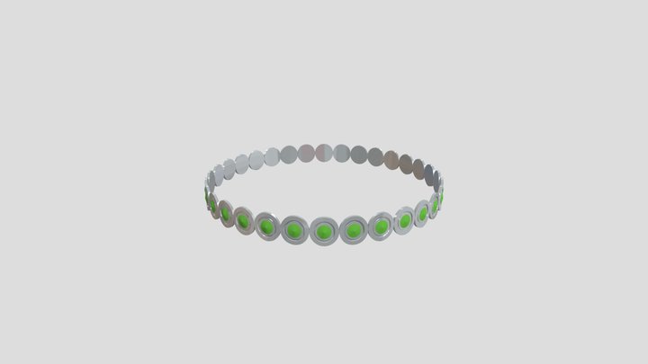Necklace with green gem 3D Model