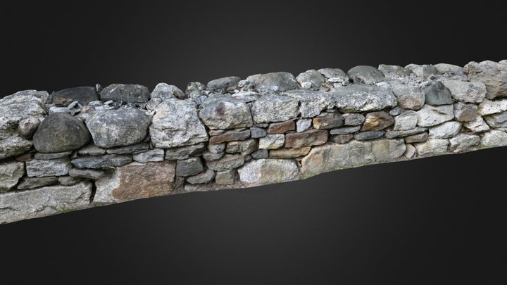 Cemetery Stone Wall 3D Model