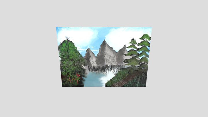 first vermillion bob ross attempt 3D Model