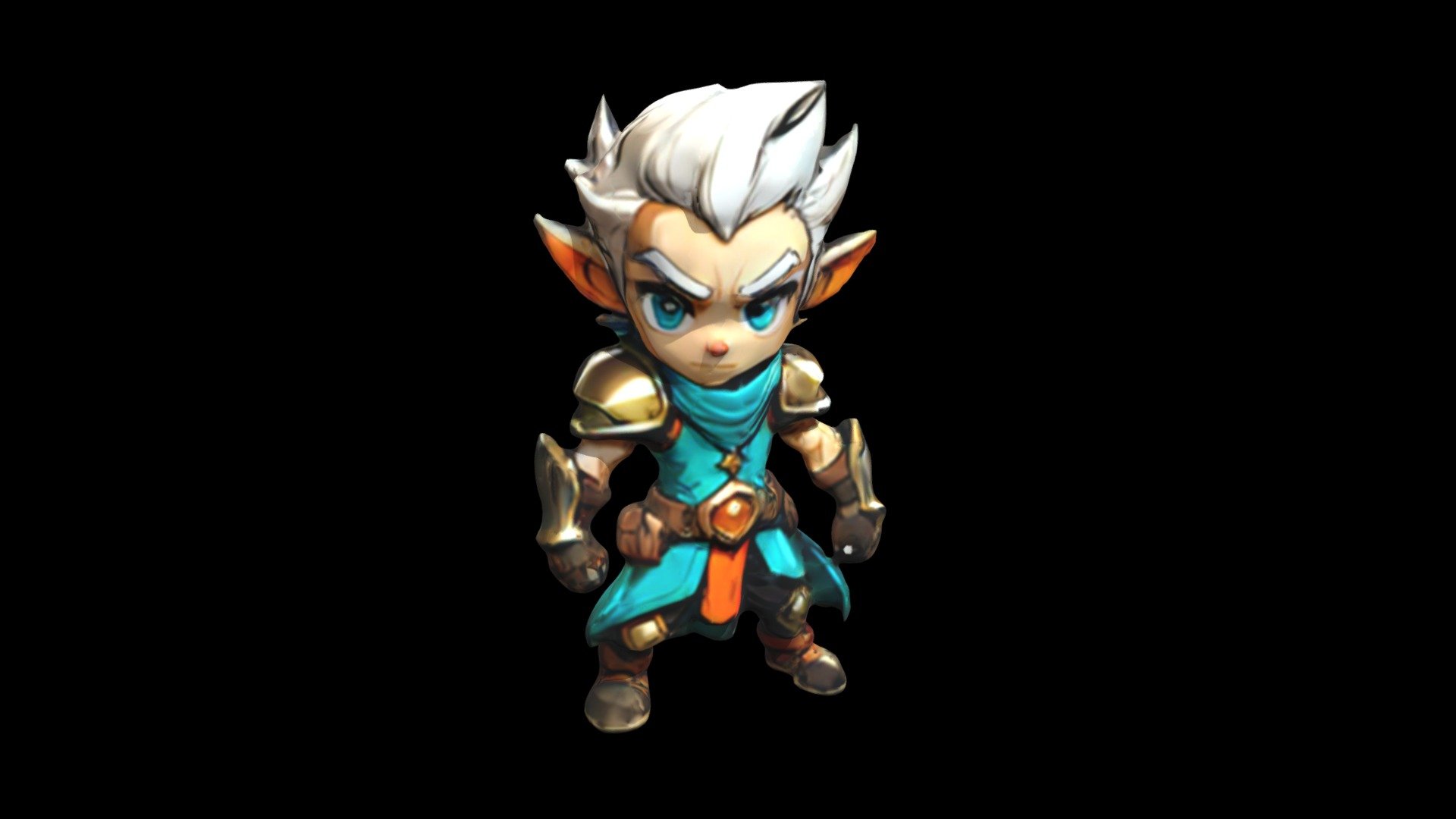 a cartoon character with white hair and blue - Download Free 3D model ...