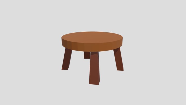 Low-poly stool 3D Model