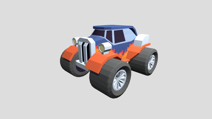 Low Poly Racing Car 1 3D Model