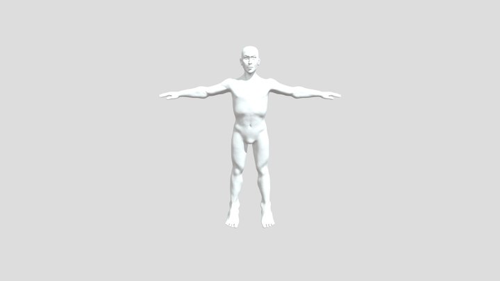 Man sculpture untextured T-pose 3D Model