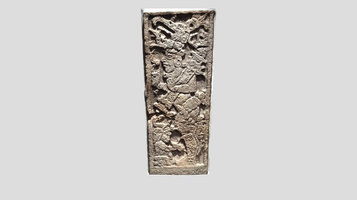 Maya's stele with two characters 3D Model