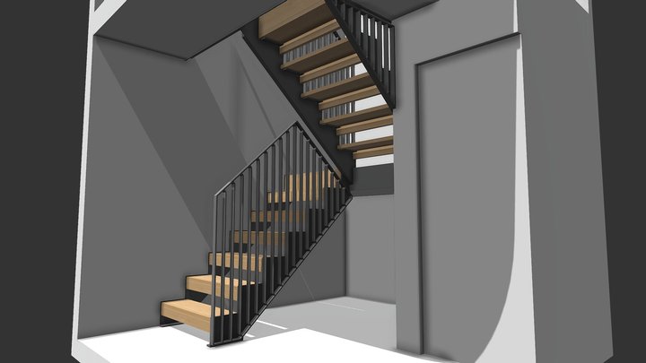Shutters - Spindle Staircase 3D Model
