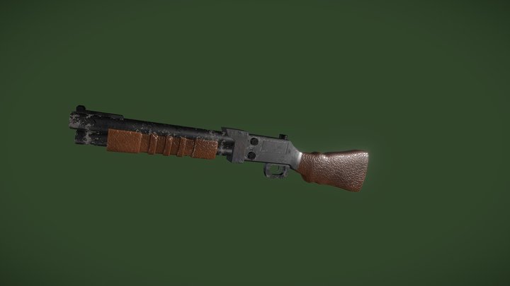 stylized shotgun 3D Model