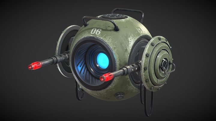 Spherical Robot with Turret 3D Model