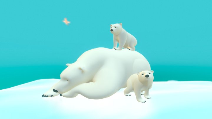Polar Bears 3D Model