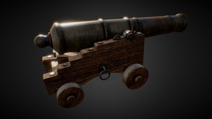 24lb Cannon - 17th Century 3D Model