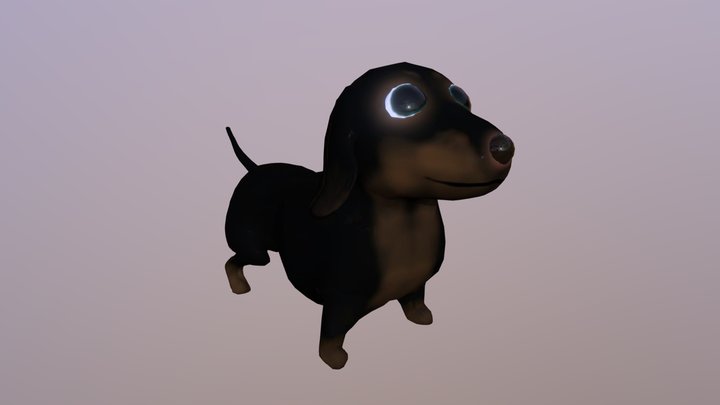 Dashshund Dog 3D Model