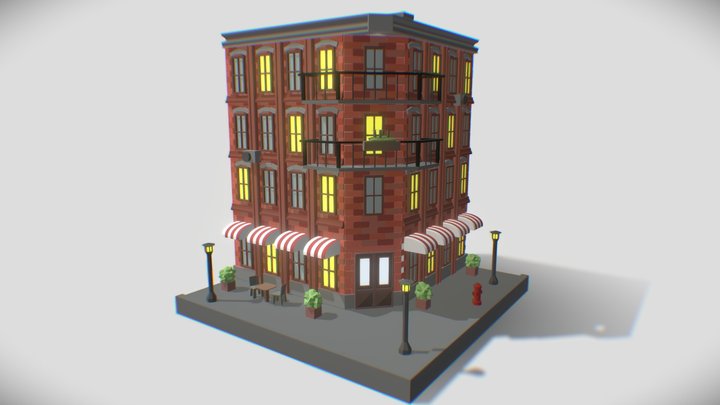 Apartment Building 3D Model