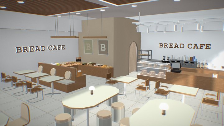 Interior asset, scene - BREAD_CAFE 3D Model