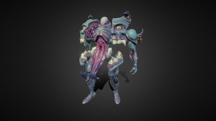Demon Head Fusion Animated 3D Model