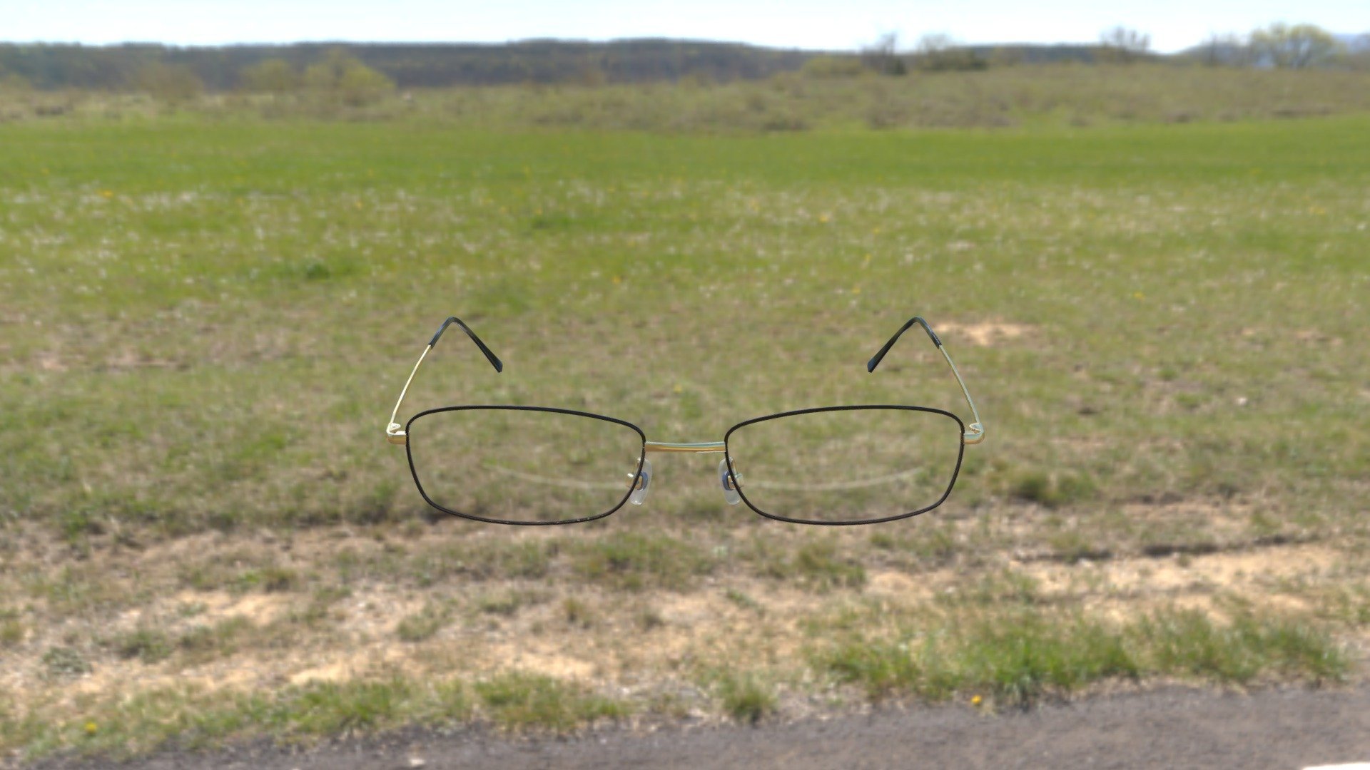 Generic Metal Rim Angular Rectangle Glasses - 3D model by Jean-Luc ...