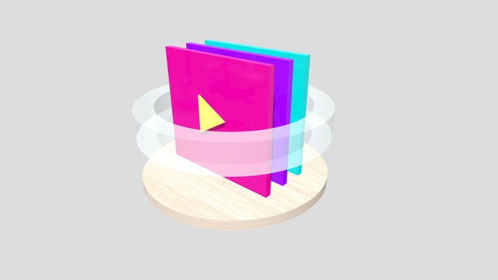 Play Bookmarks Icon 3D Model