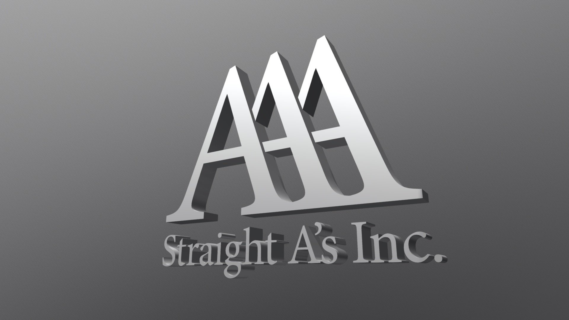 Straight A's Logo 3D model by Phil Marinucci Multimedia (exworld