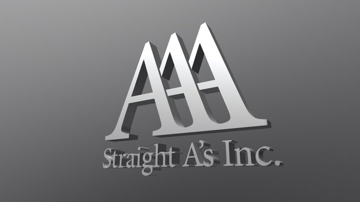 Straight A's Logo 3D Model