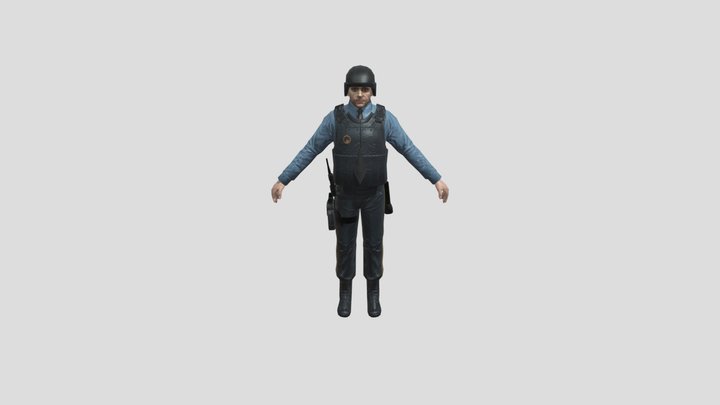 Security guard of black mesa 3D Model