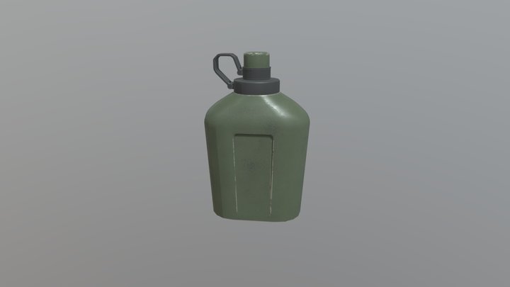 Military Water Canteen 3D Model