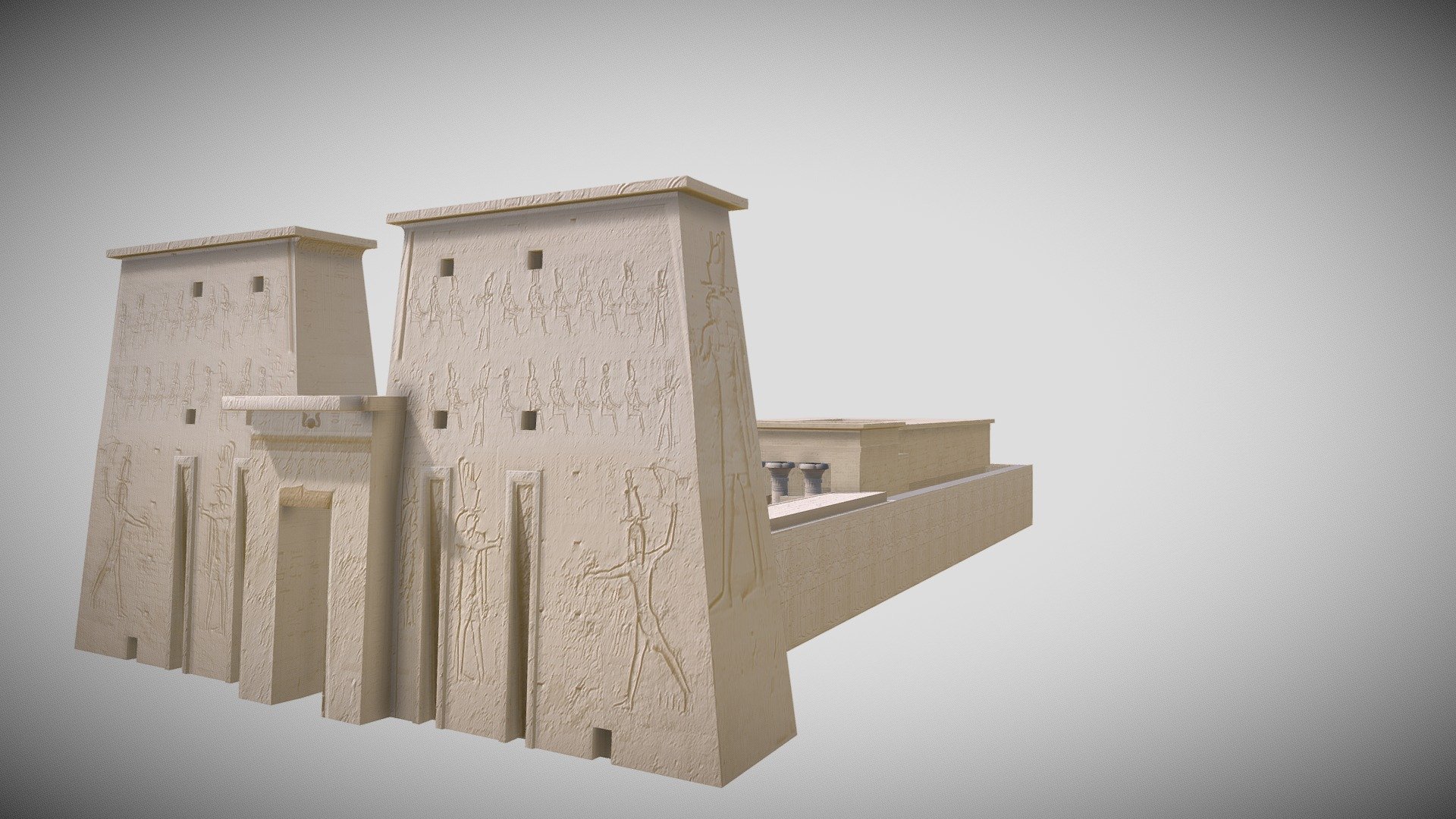 Edfu Temple - 3D model by Medhatelo [cb11ad2] - Sketchfab