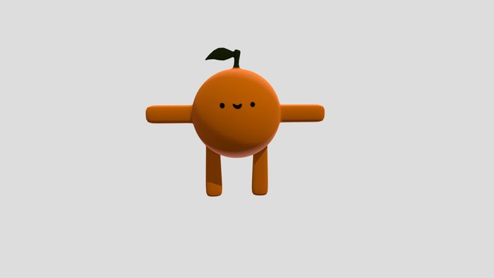 Kawaii Orange 3D Model