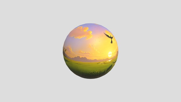 Skybox Sawah Heart 3D Model