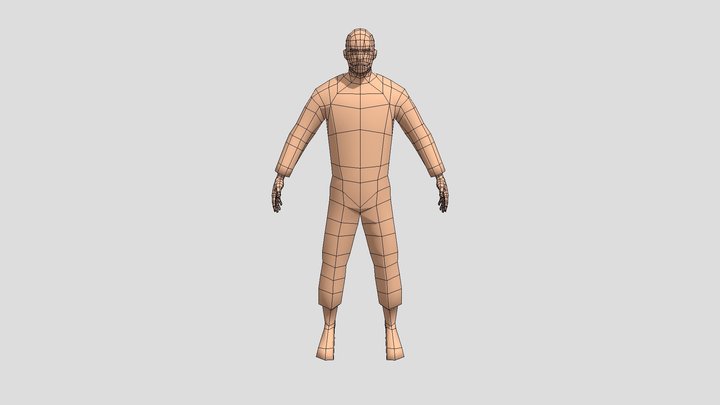 Super Low Poly Male Base With Clothes 3D Model
