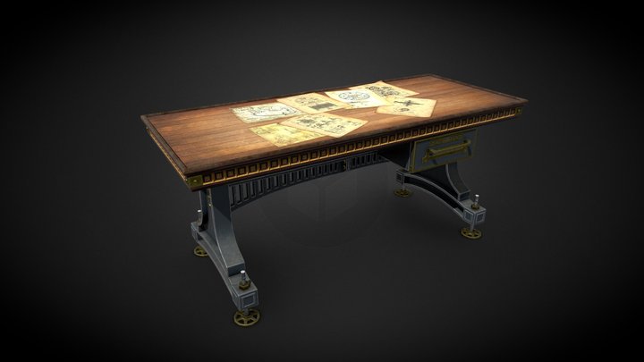 Homework_texturing_Desk 3D Model