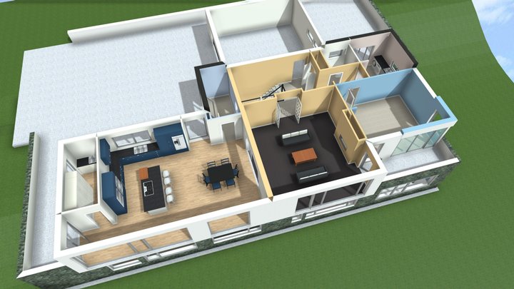 G. Johnson House - Upper Floor Plan 3D Model