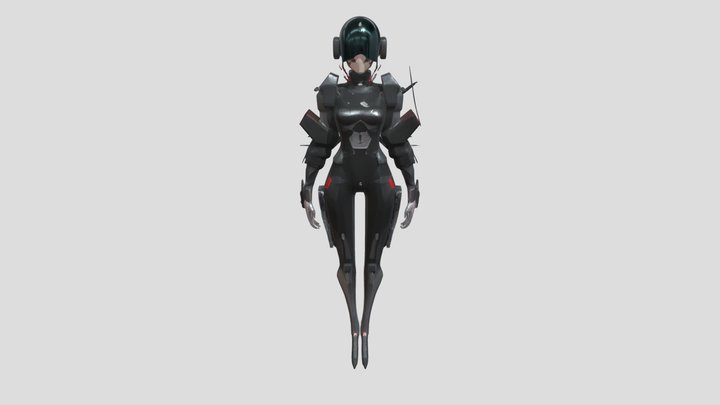 futuristic armored character 3D Model